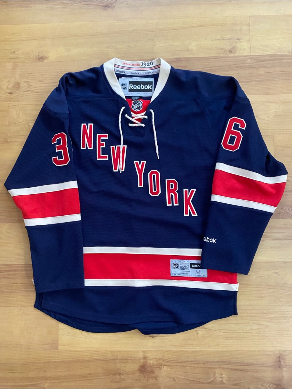 New York Rangers NHL Mats Zuccarello Reebok Alternate Jersey, sz M